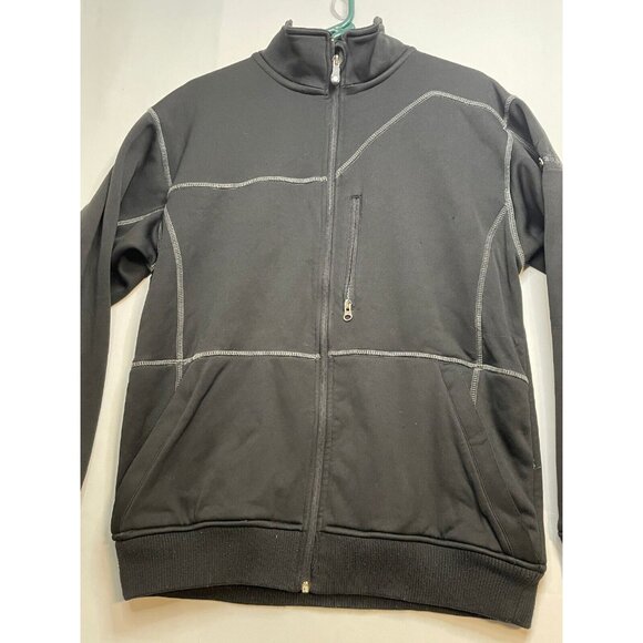 Free World bonded fleece full zip sweater jacket mens large black - Picture 8 of 11